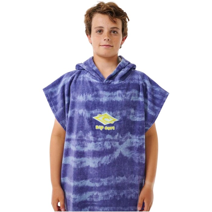 2024 Rip Curl Junior Gemischtes Kapuzenhandtuch 008BTO - Ocean Blaue Krawatte